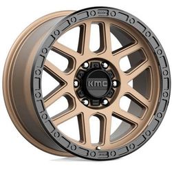 KMC Wheel Aluminum Matte Bronze, Lifetime Limited Warranty on Structure; 1 Year Finish KM54489068618