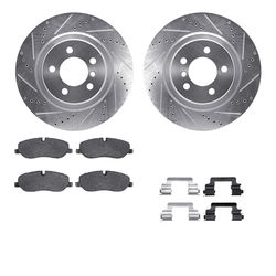 R1 Concepts Brake Disc & Pad Kit eLINE Silver Rotors with European Ceramic Pads Series, Front, 1 Year Limited Warranty WGTH1-11014