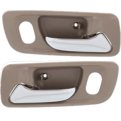 Replacement Interior Door Handle Beige bezel with chrome lever, Front, Driver & Passenger Side, SET-REPHD462157