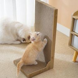 TEMU Cat Scratcher, Slope Design Cat Scratch Board With Ball Toy, Stable Structure Corrugated Paper Pine Wood Indoor Cat Scratching Cardboard For Multiple Cats, Furniture Protection