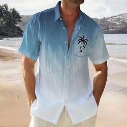 Per uomo Albero di Cocco Piante Tropicali Camicia Camicia hawaiana estiva Camicia con Bottoni Manica Corta Hawaiano Resort Vacanza Ferie Abbigliamento mare Estate Collo ripiegato Stampa 3D camicie