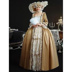 Vintage Rococò Rinascimento Maxi Vestito Normale A sbuffo Principessa regina Elisabetta Pieghettato Con Volant Principessa Collo quadrato Costume Per donna Halloween Carnevale Mascherata Feste