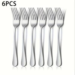 TEMU 6pcs Set Elegant Stainless Steel Fork, Dessert Fork - , Dishwasher Safe, Family Dining And Entertaining