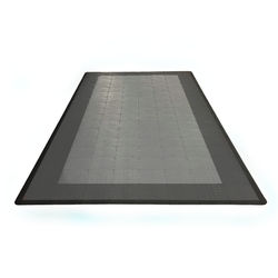 Swisstrax Single Car Garage Floor Mat In Diamondtrax Home Tiles (Border - Grey, Silver)
