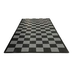 Swisstrax Single Car Garage Floor Mat In Diamondtrax Home Tiles (Checkered - Black, Grey)