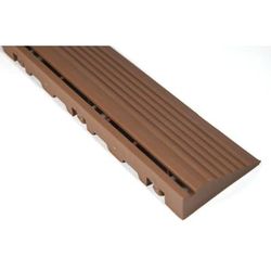 Swisstrax Walnut Brown Pro Series Pegged Floor Tile Edge Piece (10 Pack)