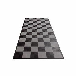Swisstrax Single Car Garage Floor Mat In Ribtrax Pro Tiles (Checkered - Black, Grey)
