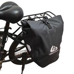 TEMU Longhiker Waterproof Pannier Rack Bag – 15l Pvc Bicycle Seat Pack With Adjustable Shoulder Strap, Black