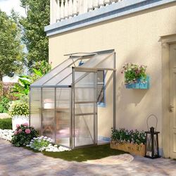 TEMU 6 X 4ft To Polycarbonate Greenhouse For Garden W/ Adjustable Roof Vent Canopies