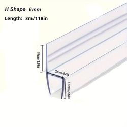 TEMU 3 Meters -shaped Sealing Strip, Durable Bathroom Shower Room Waterproof Sealing Strip, Office Building Sliding Door Seamless Balcony Windproof And Anti-collision Strip