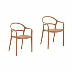 Set di 2 sedie impilabili in polipropilene arancione