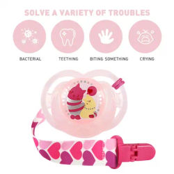 Tétine en silicone à imprimé animal pour bébé de 0 à 36 mois, sucette, chaîne de lait, avec housse