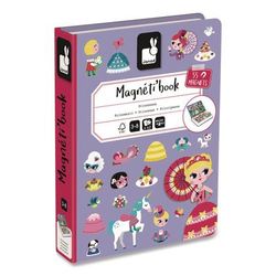 Janod Magneti'books, Princesses, 62 Pieces (7 Cards, 55 Magnetic Shapes), Ages 3 to 8 (JUYJ02725)