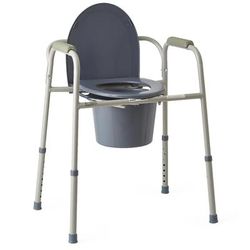 Medline 3-in-1 Steel Bedside Commode, 350 lb. Capacity, 4/CS (MDS89664)