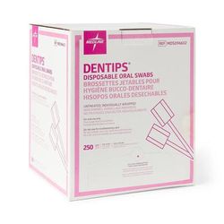 Medline DenTips Oral Swab, Untreated, Adult, Individually Wrapped, 250/BX (MDS096602Z)