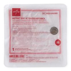 Medline Disc-Activated Nonwoven Instant Hot Packs, Size M, 6" x 6", 24/CS (MDS139008D)