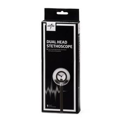 Medline Dual-Head Stethoscope, Black, 100/CS (MDS926201CS)
