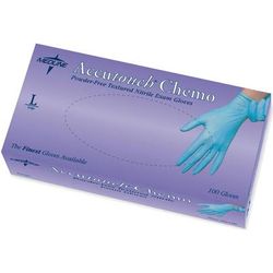 Medline Accutouch Chemo Powder-Free Blue Nitrile Exam Gloves, Size L, 1000/CS (MDS192086)