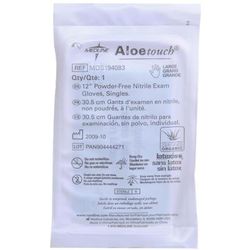Medline AloeTouch 12" Powder-Free Nitrile Exam Gloves, Sterile Pairs, Size L, 50/BX (MDS194087Z)