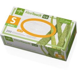Medline AloeTouch Ice Thin Nitrile Exam Gloves, Size S, 200/BX (MDS195284H)