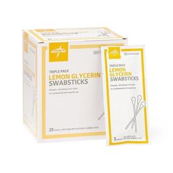 Medline Lemon Glycerin Oral Swabsticks, 3/Pack, 750/CS (MDS090600)