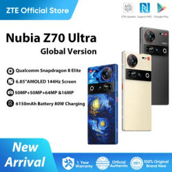 New Nubia Z70 Ultra Global Version 6.85"AMOLED 144Hz Screen Snapdragon 8 Elite Android 15 6150mAh Battery 80W Charging NFC IP69