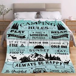 TEMU Cozy Camping Blanket For All - Perfect Gift For , - Ideal For Rv Trips, Hiking & Travel - Soft Flannel, Multicolor, Camping Accessories