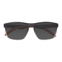 Unisex s square Clear Gray Plastic Prescription sunglasses - Eyebuydirect s Oates
