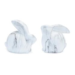 Marble Design Rabbit Shelf Sitter (Set of 2) by Melrose in White/grey