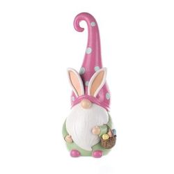 Easter Gnome Figurine 13"H by Melrose in Pink