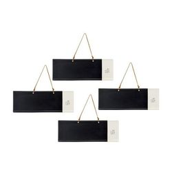 Get Cozy Memo/Chalkboard (Set of 4) 14.25" x 5"H Stoneware by Melrose in Black/beige