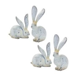 Rabbit (Set of 4) 5.5"H, 8.25"H Resin by Melrose in Grey/brown