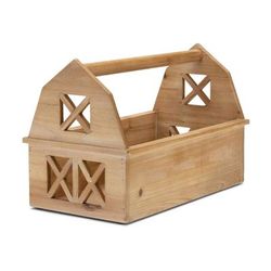 Wood Barn Caddy Tray 15"L by Melrose in Brown