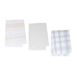 Tea Towel (Set of 3) 20"W x 28"L Cotton by Melrose in Blue/white/yellow