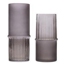 Grey Two-Toned Glass Vase (Set of 2) by Melrose in Grey