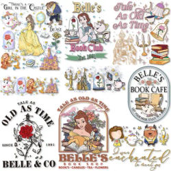 Belle Princess Iron on Decals Beauty and the Beast Heat Transfer Stickers for T-shirts Thermal Patches on Clothes