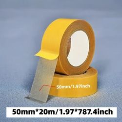 TEMU 20m Roll Pe Double-sided Tape, Super Strong Waterproof Adhesive For Wall, Glass, Metal, Plastic, Stone, Wood - Transparent Mounting Tape With Fiberglass Mesh For Use