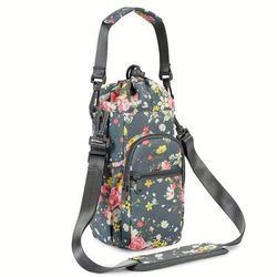 TEMU Sports Water Bottle Carrier Bag With Shoulder Strap For Running Sling Bag With Phone Pocket And Drawstring Closer For Walking Hiking