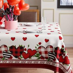 TEMU A 's Day Tablecloth With A Checkered , Rectangular And Washable, Suitable For Indoor And Outdoor Dining Table Decorations For Home Parties.