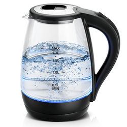 TEMU Keinve Electric Kettle, 1.7l 2200w, Hot Water Boiler, Auto Shut Off, Boil-, Stainless Steel Filter, Borosilicate Glass Electric Tea Kettle
