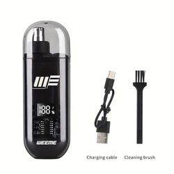 TEMU Weeme Men's Precision Usb Rechargeable Ear & Nose Trimmer With Lcd Display - In /black - Ideal Gift For Father's Day, Birthdays, Holidays, Anniversaries