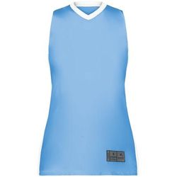 Augusta Sportswear 6888 Athletic Women's Match-Up Basketball Jersey T-Shirt in Columbia Blue/White size 2XL | Polyester