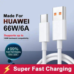 Universal 66W 6A USB Type C Cable Super Fast Charging Cable For Huawei P40 P30 Honor Data Cord For