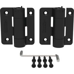 RDI Metal Works Excalibur Boerboel Gate Hardware Compact Butterfly Hinge Kit Pair - Black Aluminum