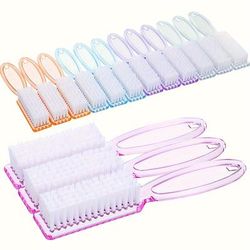 TEMU 15pcs Nail & Toenail Cleaning Brush Set - , 5 Vibrant Colors, Manicure & Pedicure At Home, Nail Brush