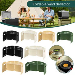 Folding Camping Gas Stove Windshield with Storage Layer Cassette Stove Windshield Ultra-Light Portable for BBQ Cooking