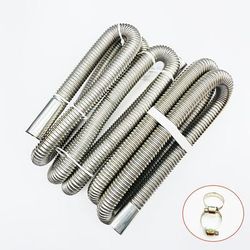 TEMU Exhaust Hose, Generator Exhaust Hose, Car Stainless Steel Exhaust Pipe, Exhaust Hose With 2 Clamps, Fuel Exhaust Hose Through Hull Exhaust Kit, Steel, With Bolts And Nuts, For Parking Heaters