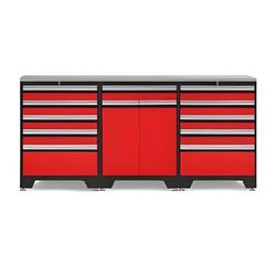 NewAge Garage Cabinets PRO Red 4-Piece Garage Cabinet Set with Stainless Steel Top