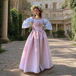 Retrò Vintage Medievale Rinascimento Vestito Abito da Ballo Principessa Elfico Costume Per donna Celtico Fantasia Reale Halloween Carnevale Feste Performance LARP Adulti Vestito