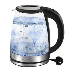 TEMU 1.8l 1500w Electric Kettle Glass Fast Boil 360° Blue Led Illuminated Portable Jug 1500w